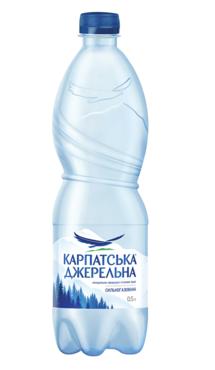Вода мінеральна с/газ Карпатська джерельна 0.5л ПЕТ